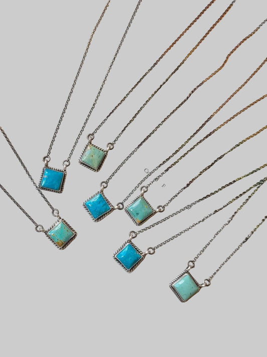 Damon Turquoise Square Necklace