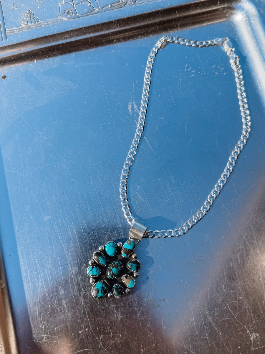 Dandridge Turquoise Cluster Necklace