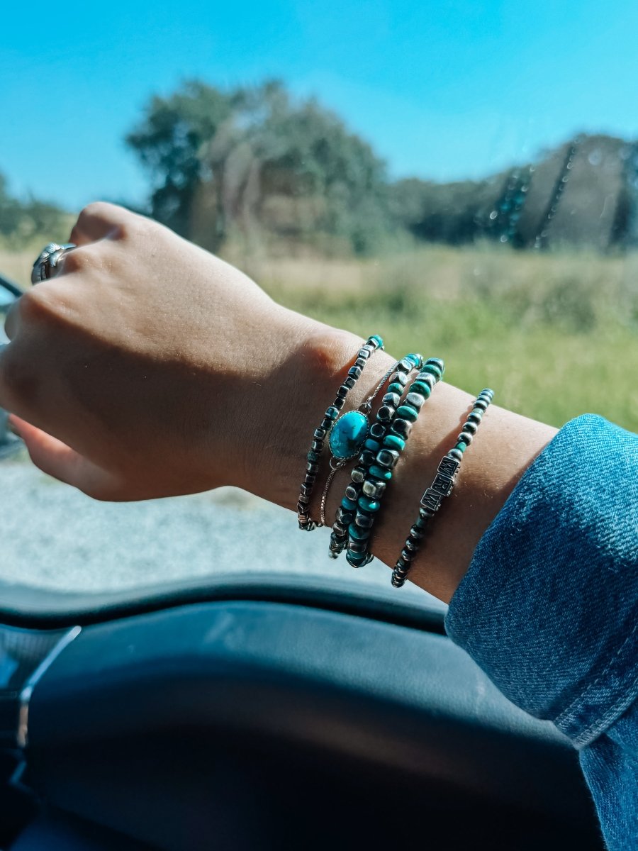 Dayton Sterling Silver With Turquoise Box Pearls