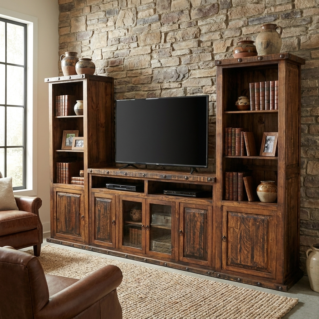 Oasis Rustic Entertainment Center 3 Pcs