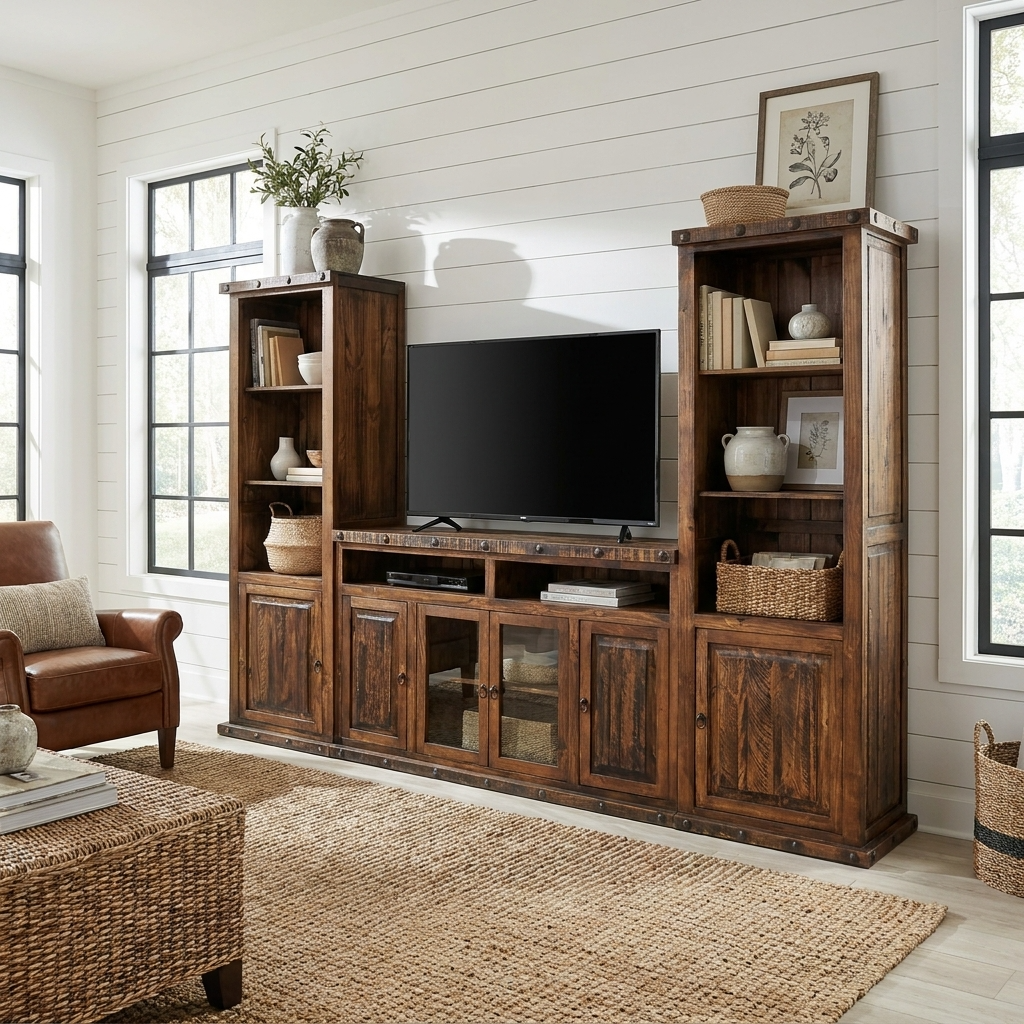 Oasis Rustic Entertainment Center 3 Pcs