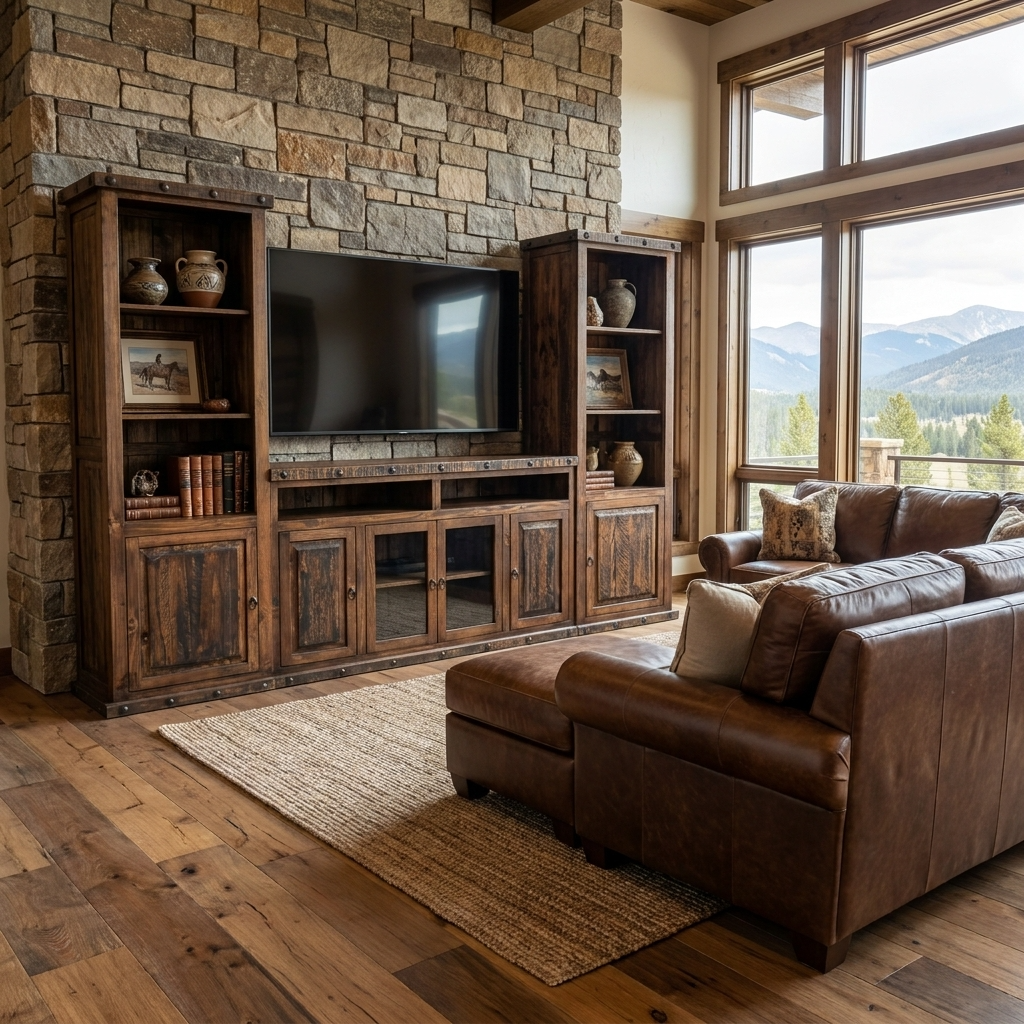 Oasis Rustic Entertainment Center 3 Pcs