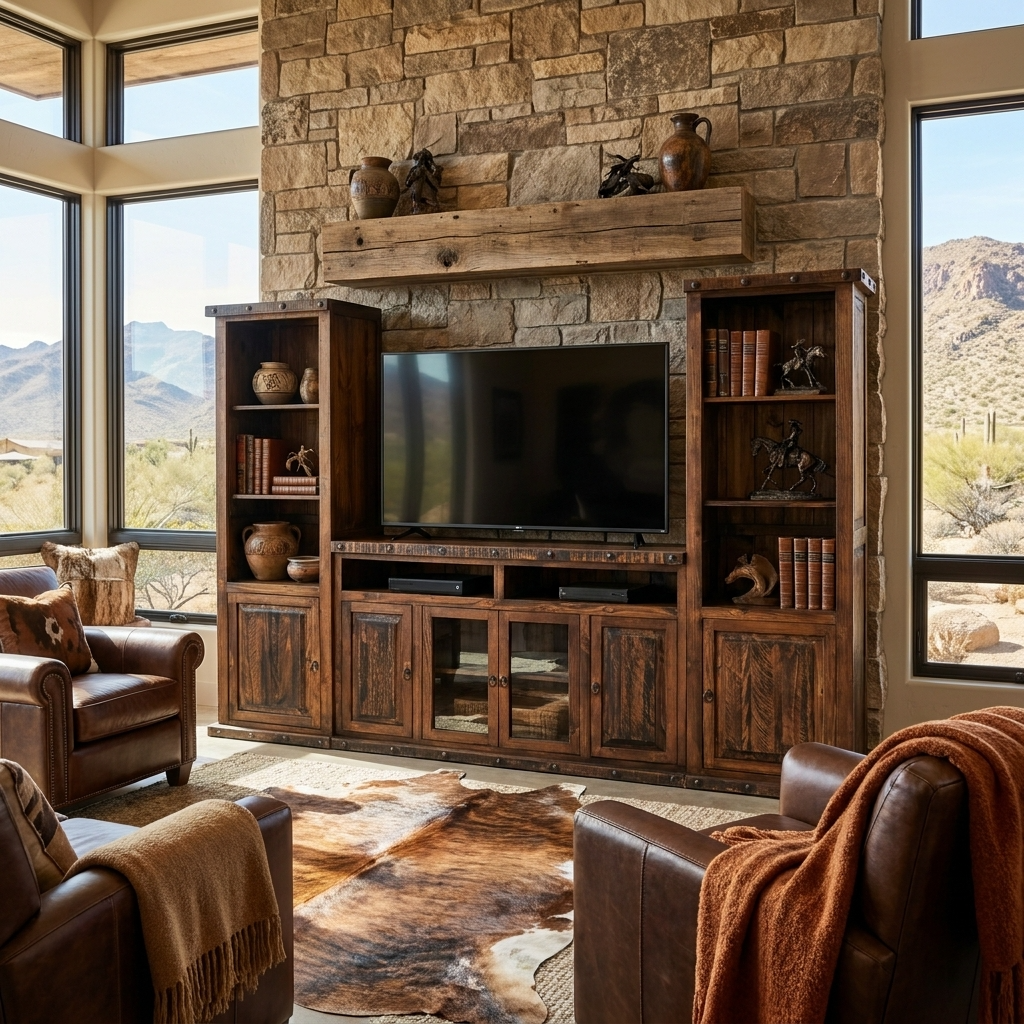 Oasis Rustic Entertainment Center 3 Pcs