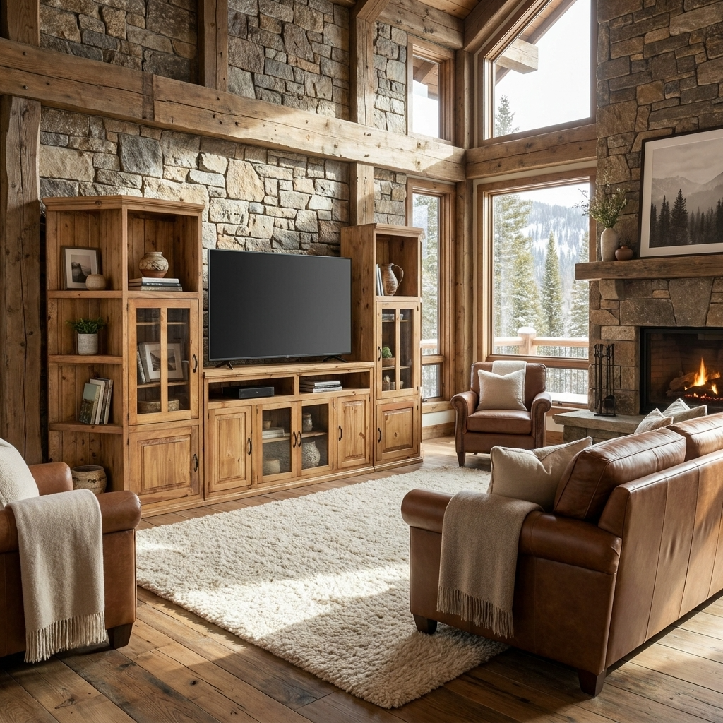 Santa Cruz Rustic Entertainment Center 3 Pcs