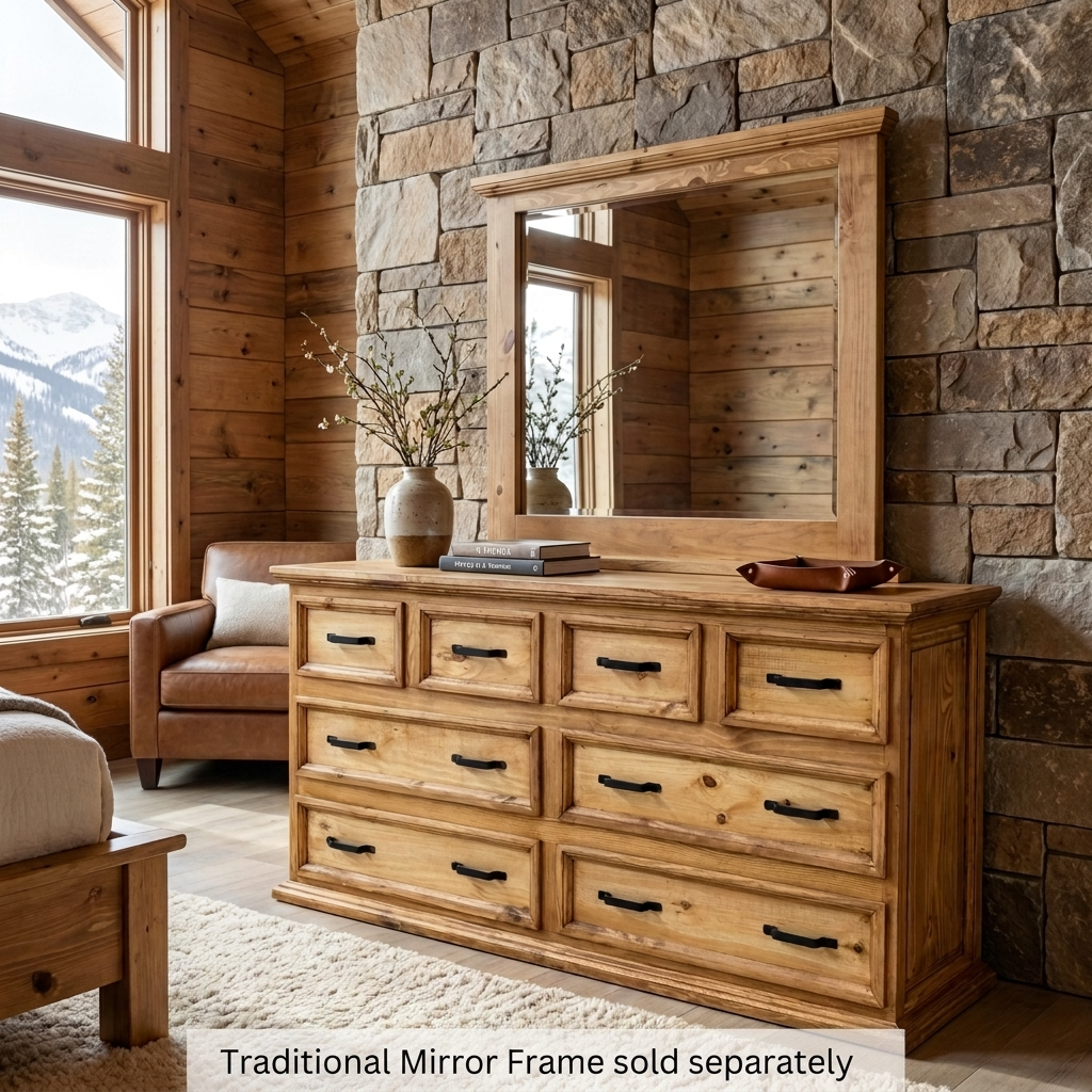 Traditional 8  Drawers Rustic Dresser