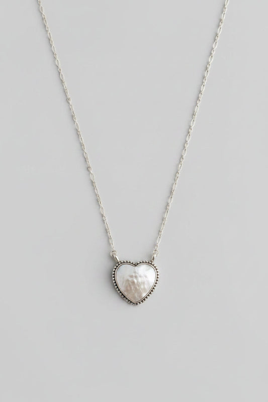 Gruver Mother of Pearl Heart Necklace