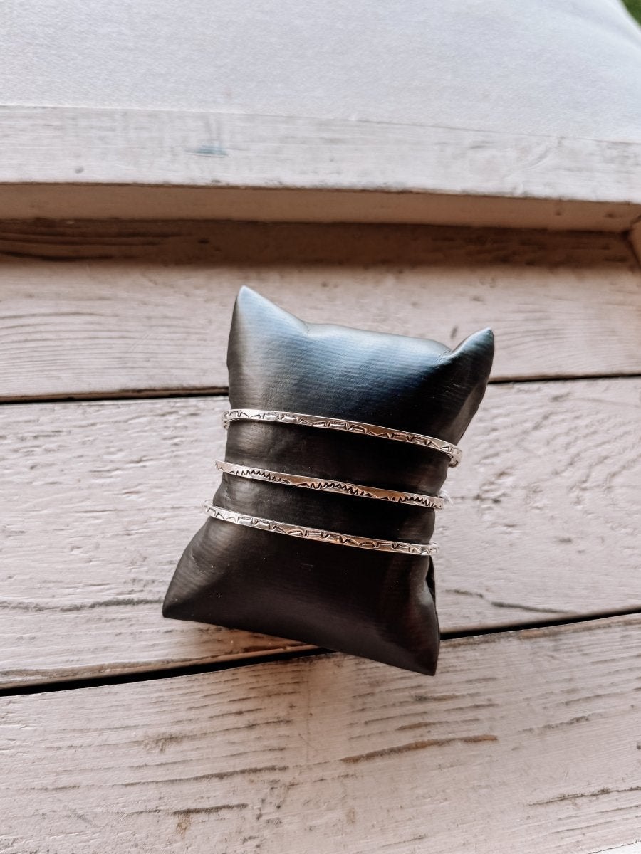 I Walk The Line Stamped Cuff Bracelet