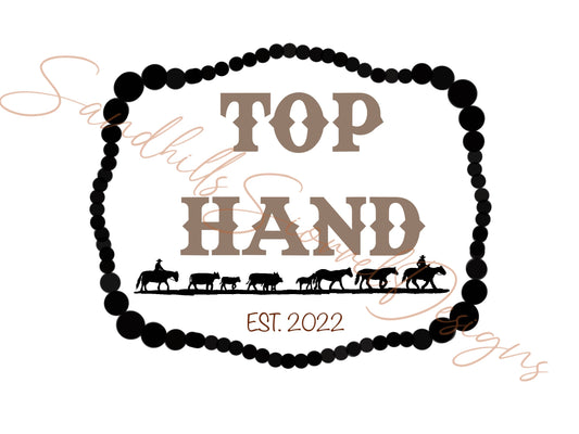 Top Hand Cowboy Shirt Graphic Design