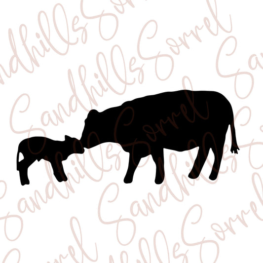 Cow and Calf PNG: Digital File for Crafts & Vinyl