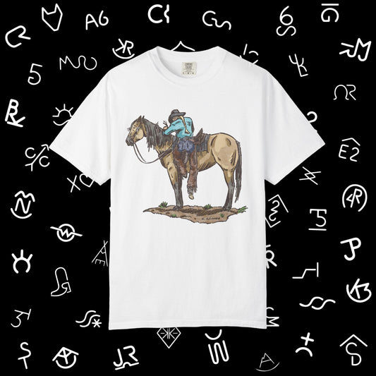 Vintage Cowboy Back in the Saddle Unisex Garment-Dyed T-shirt