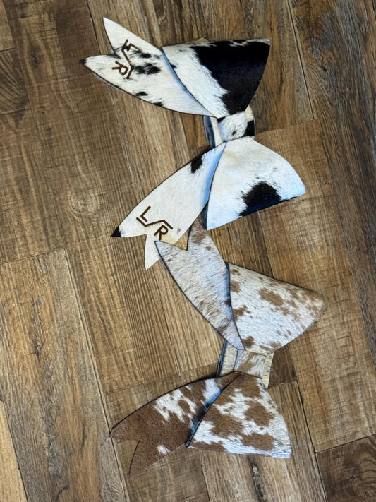 Cowhide Tree Topper Western Branded Bow