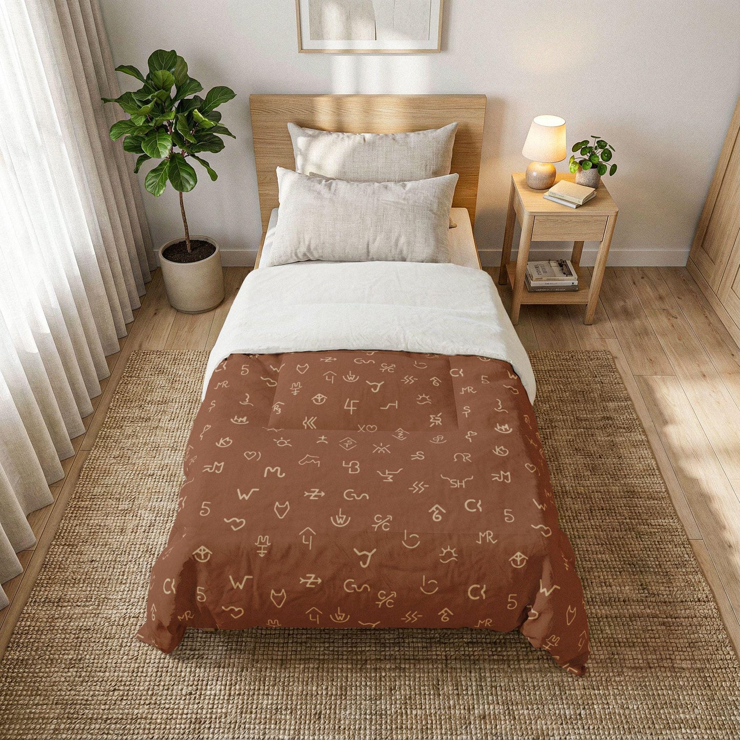 Branded Comforter -Rust
