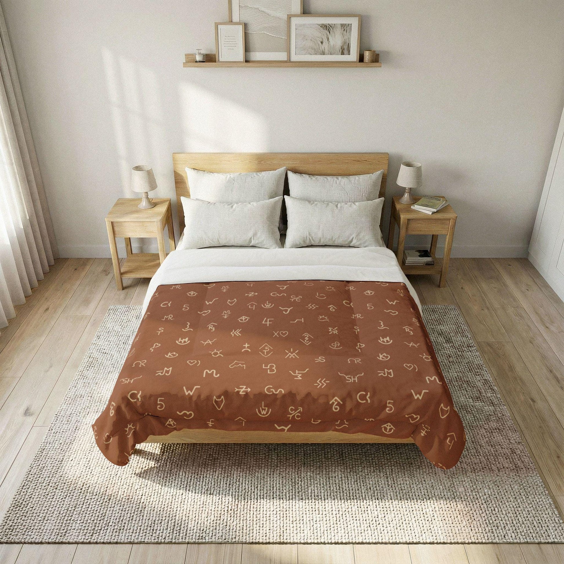 Branded Comforter -Rust