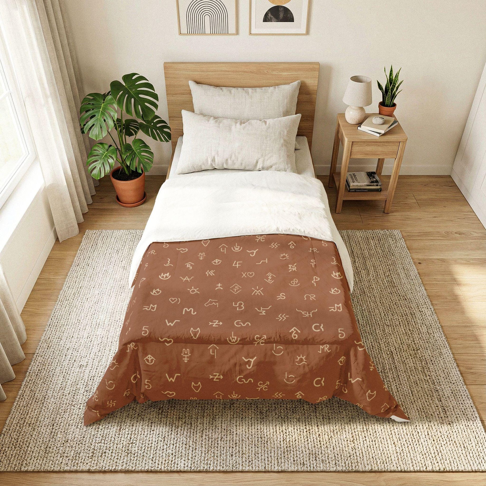 Branded Comforter -Rust