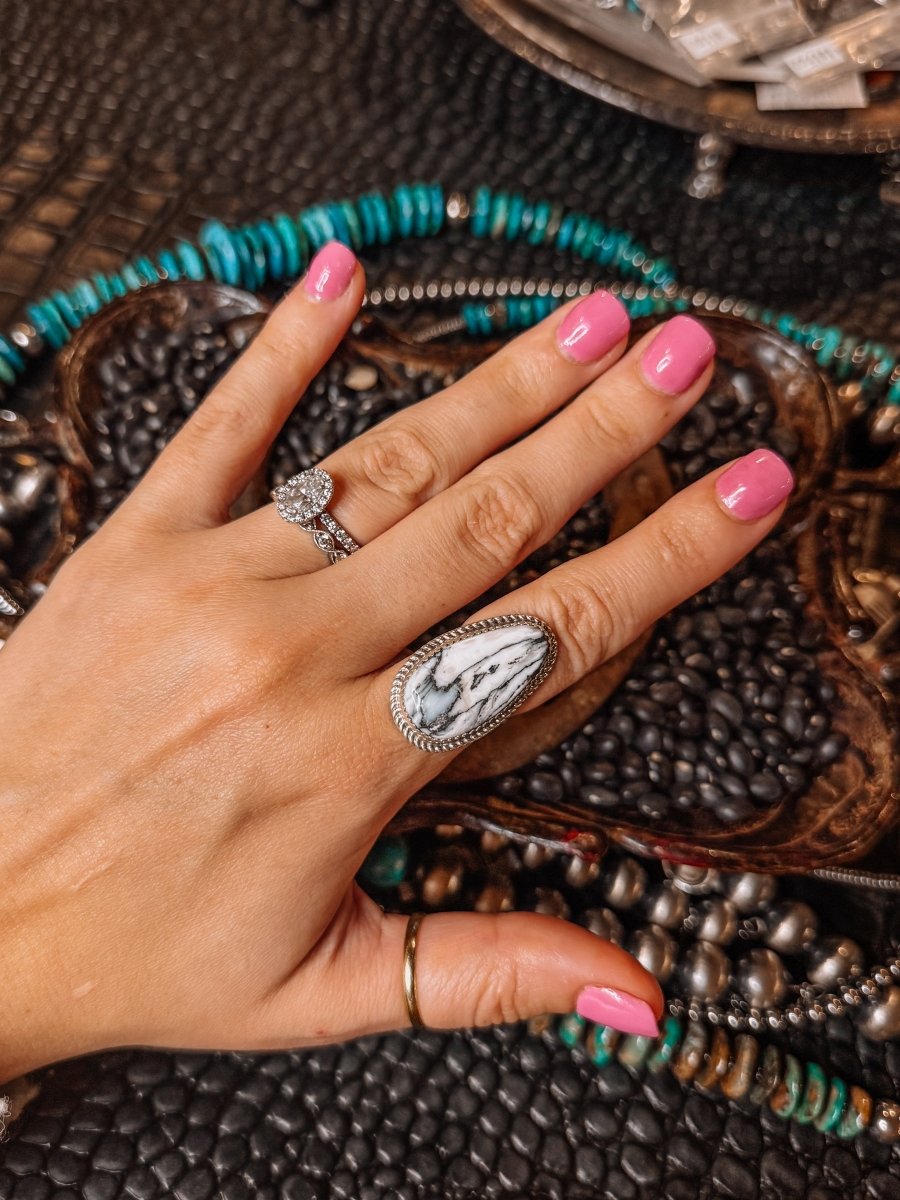 Lightning White Buffalo Ring