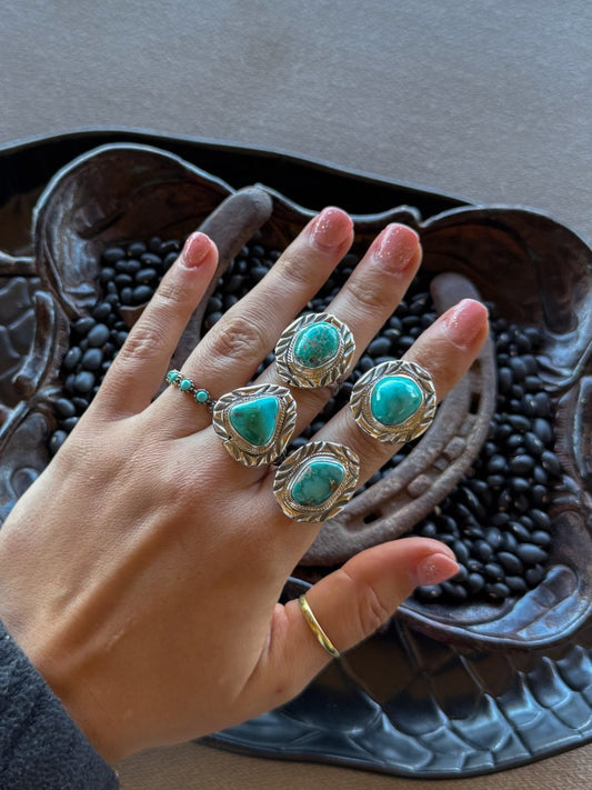 Living for the Night Adjustable Turquoise Ring