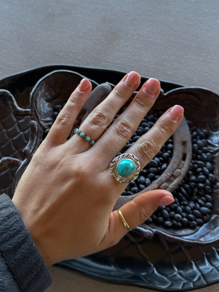 Living for the Night Adjustable Turquoise Ring