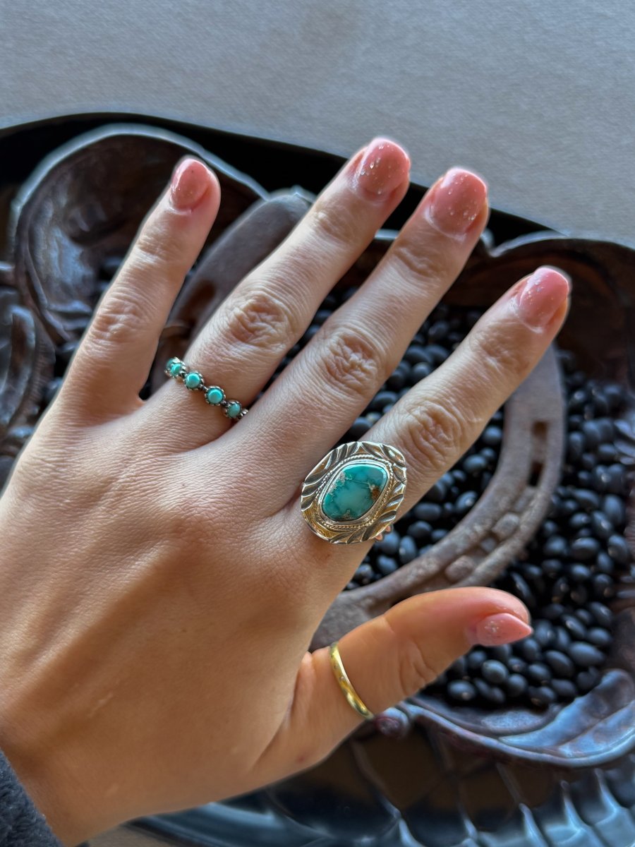 Living for the Night Adjustable Turquoise Ring