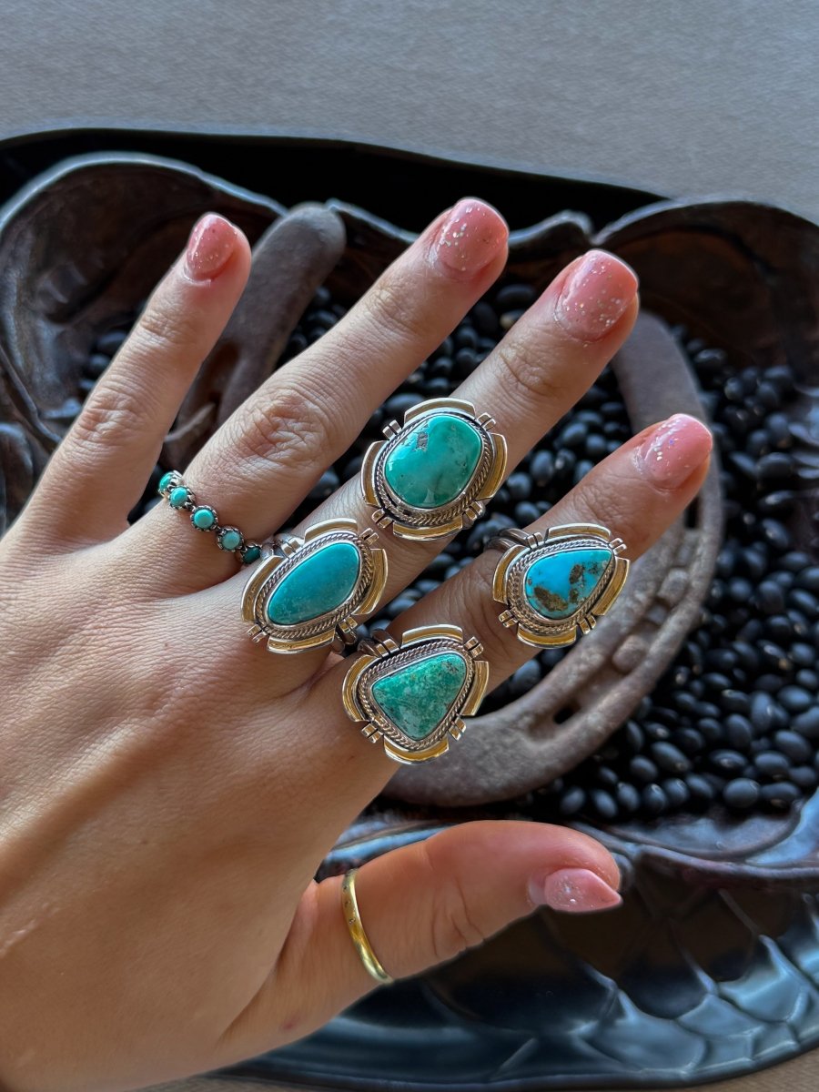 Love Bug Adjustable Turquoise Ring