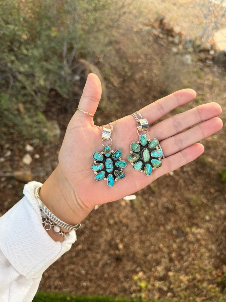 Monterey Turquoise Cluster Pendant/Necklace
