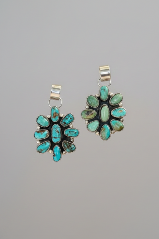 Monterey Turquoise Cluster Pendant/Necklace