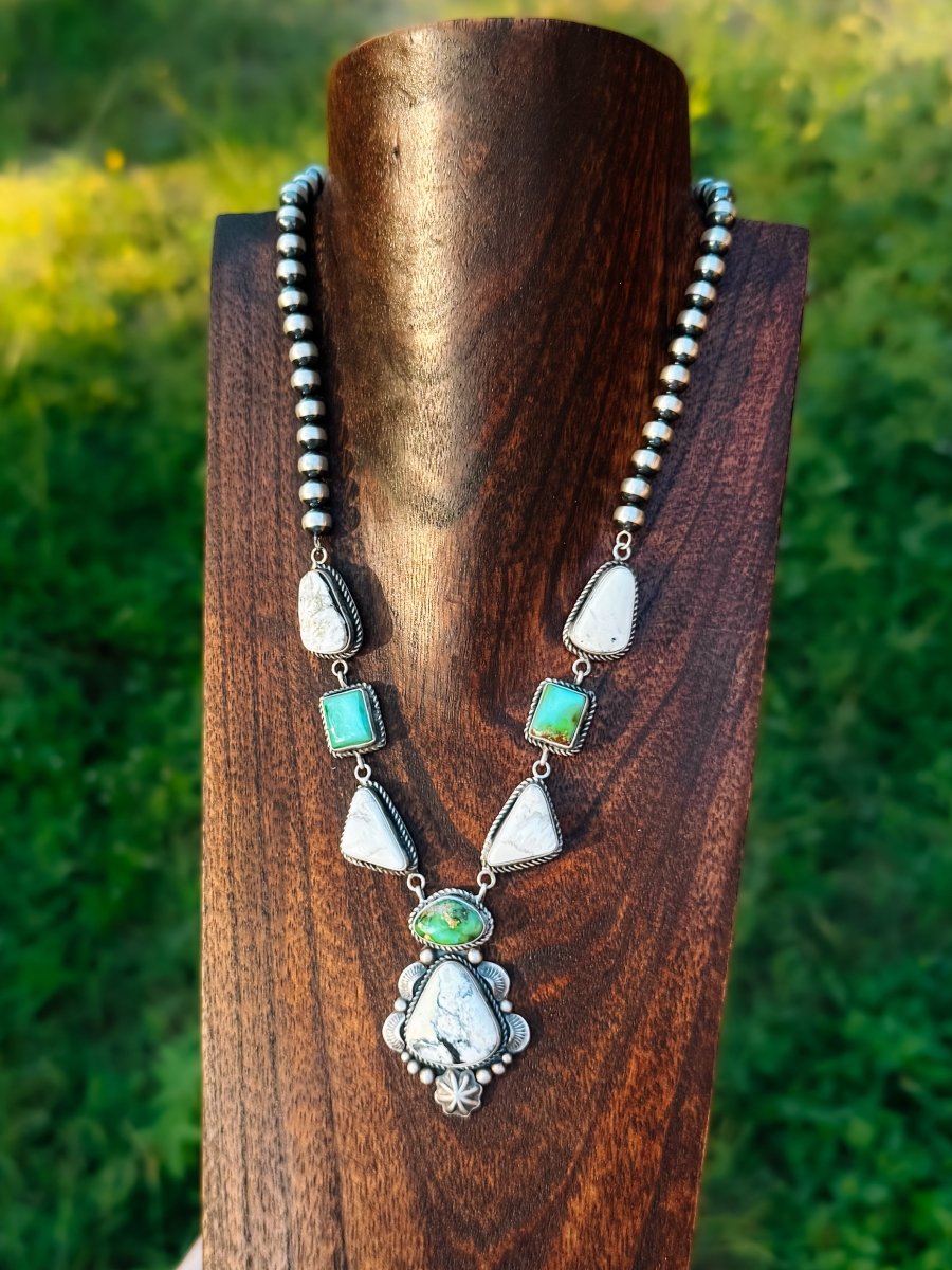 Overton Sonoran Gold/White Buffalo Necklace + Earring Set