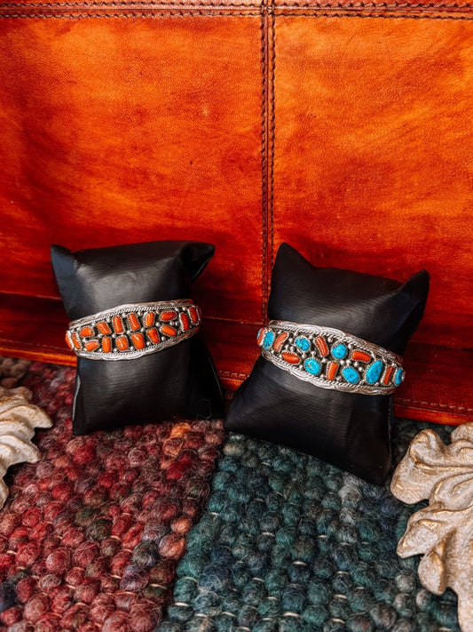 Panhandle Coral/Turquoise Cuff Bracelet