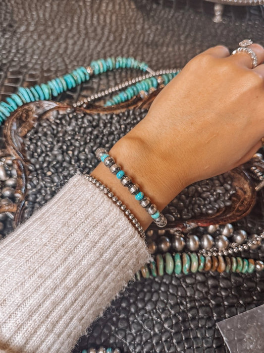 Rainy Day Blues Pearl + Turquoise Cuff Bracelet