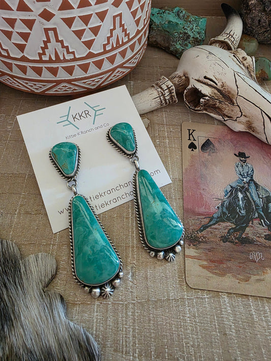 ELOUISE KEE LARGE KINGMAN TURQUOISE DANGLE