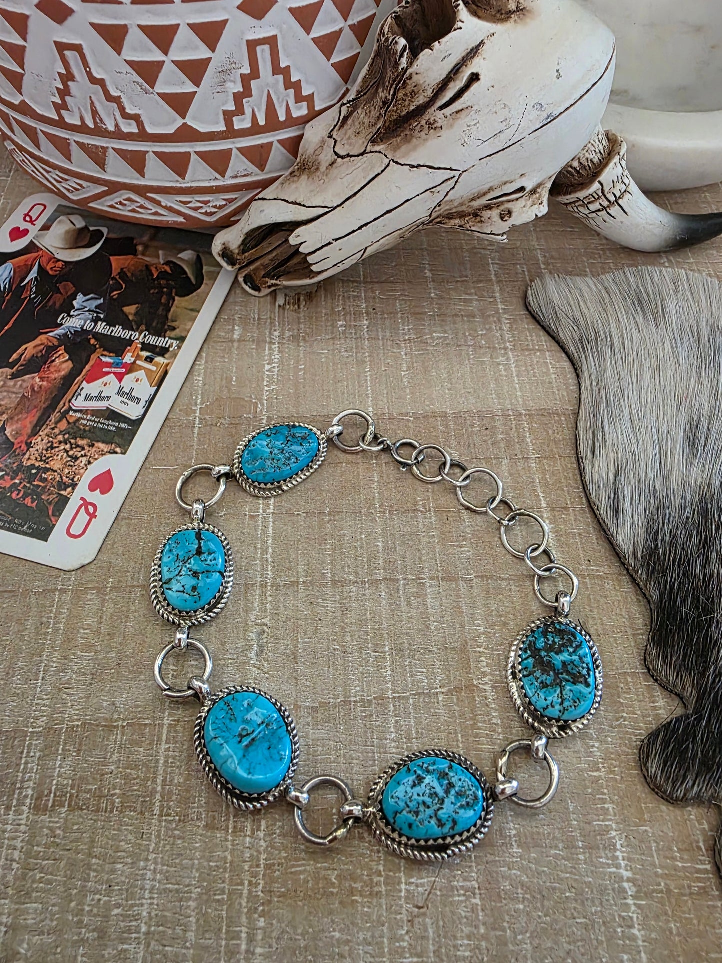 RITA DAWES FIVE STONE TURQUOISE BRACELET