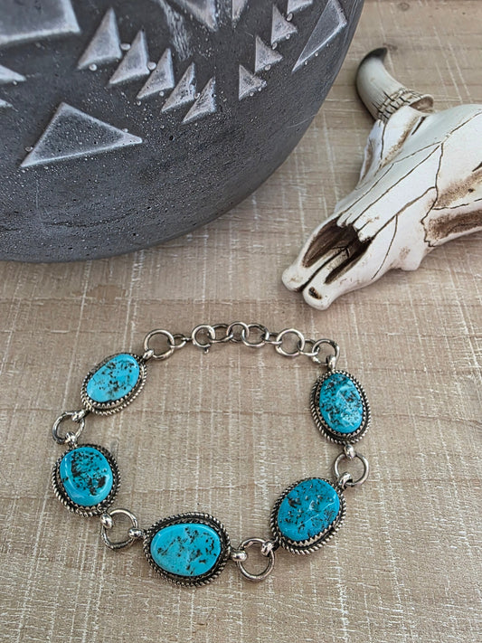 RITA DAWES FIVE STONE TURQUOISE BRACELET