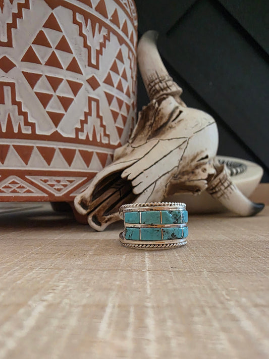 BRUCE JOHNSON TWO ROW TURQUOISE BAND
