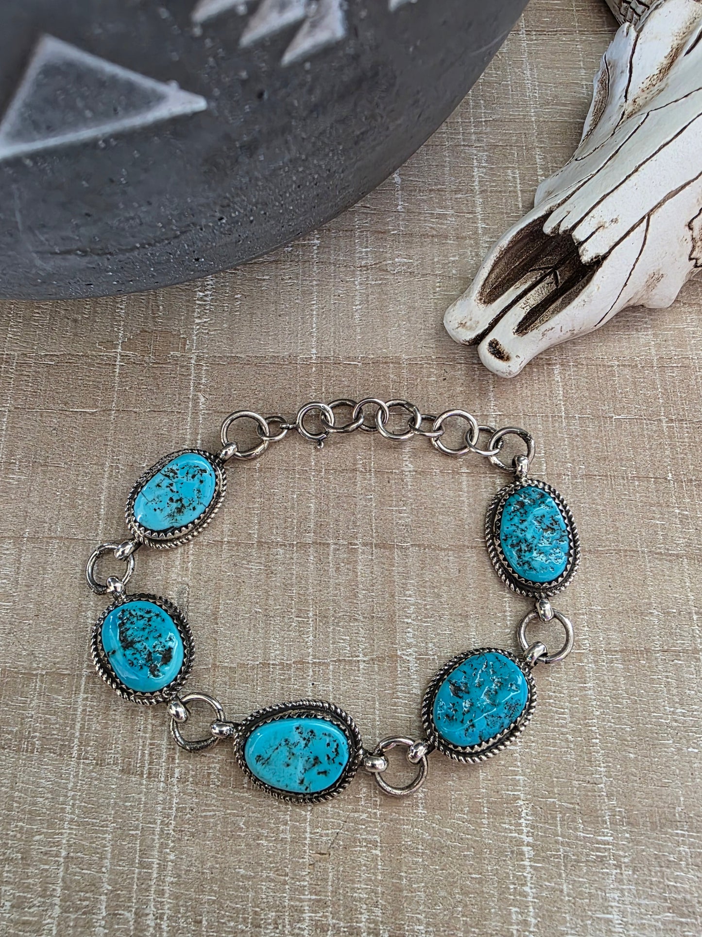 RITA DAWES FIVE STONE TURQUOISE BRACELET