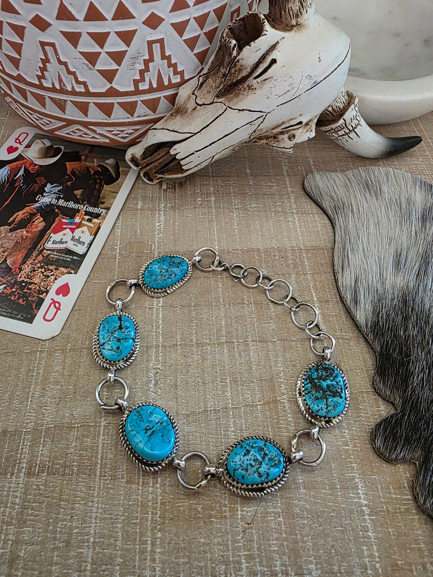 RITA DAWES FIVE STONE TURQUOISE BRACELET