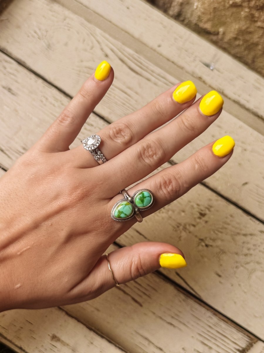 Roanoke Sonoran Gold/ Golden Hills 2 Stone Adjustable Ring