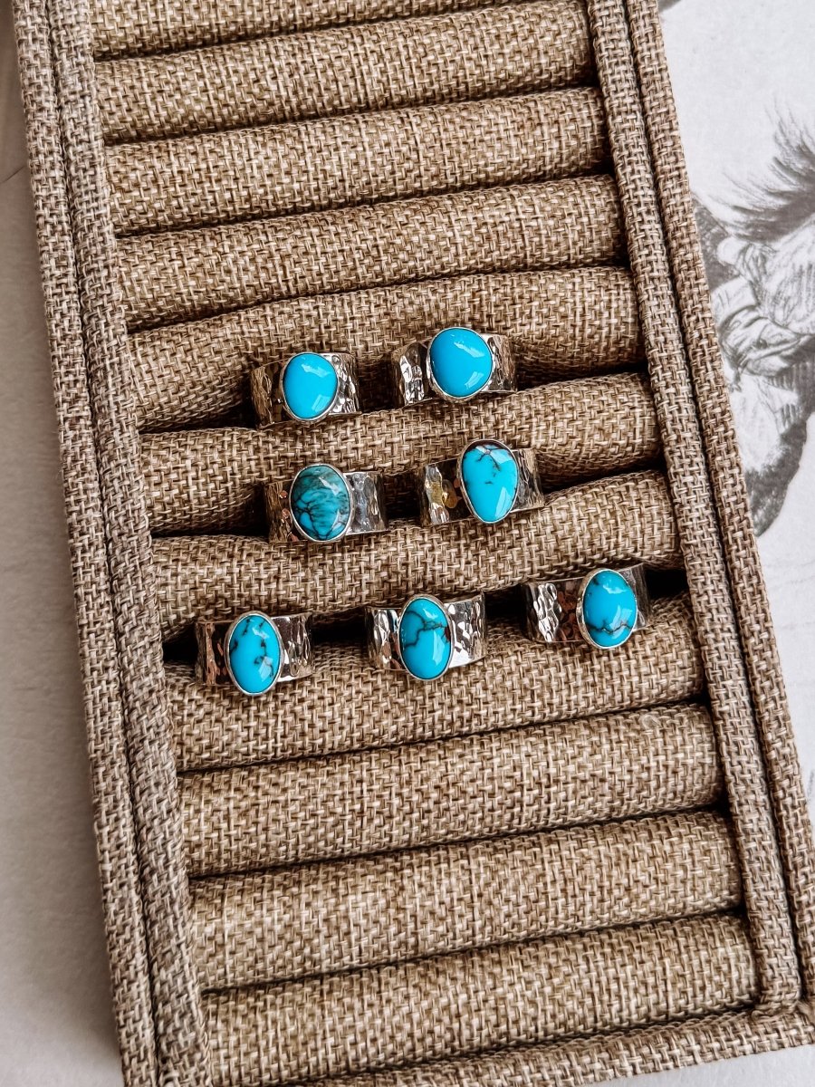Ronan Hammered Turquoise Ring