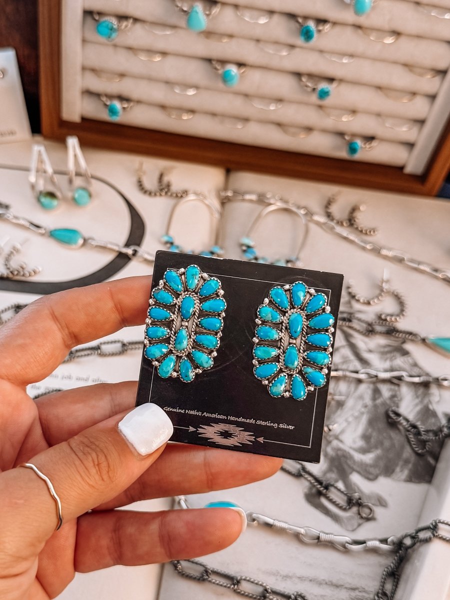 Snook Turquoise Cluster Earrings