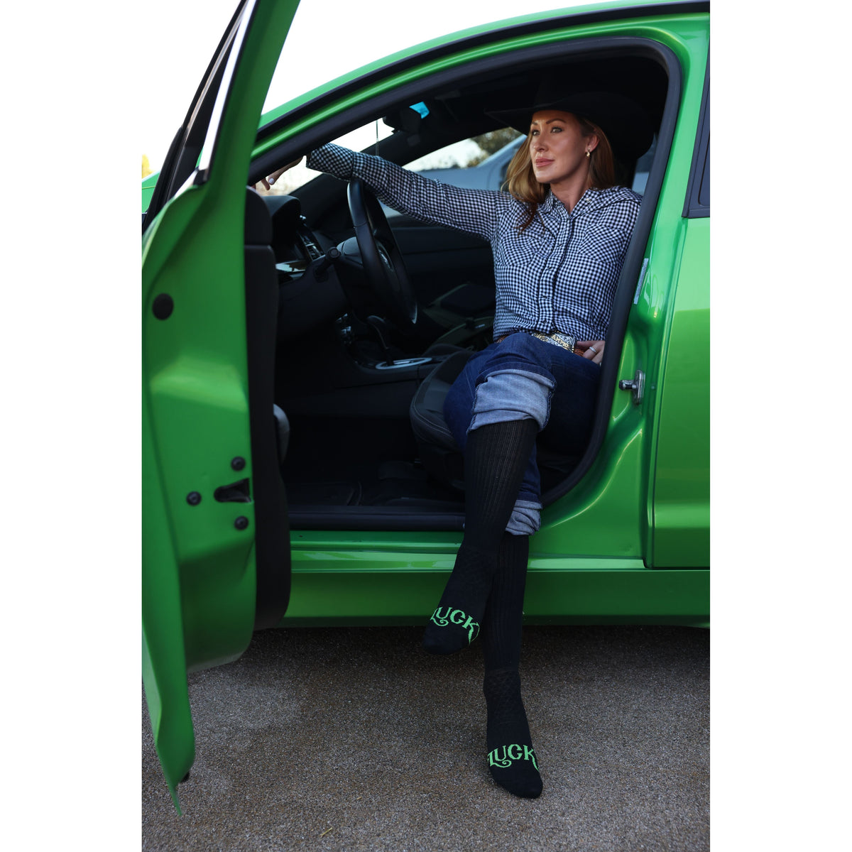 The Cowboy- Black Performance Boot Socks