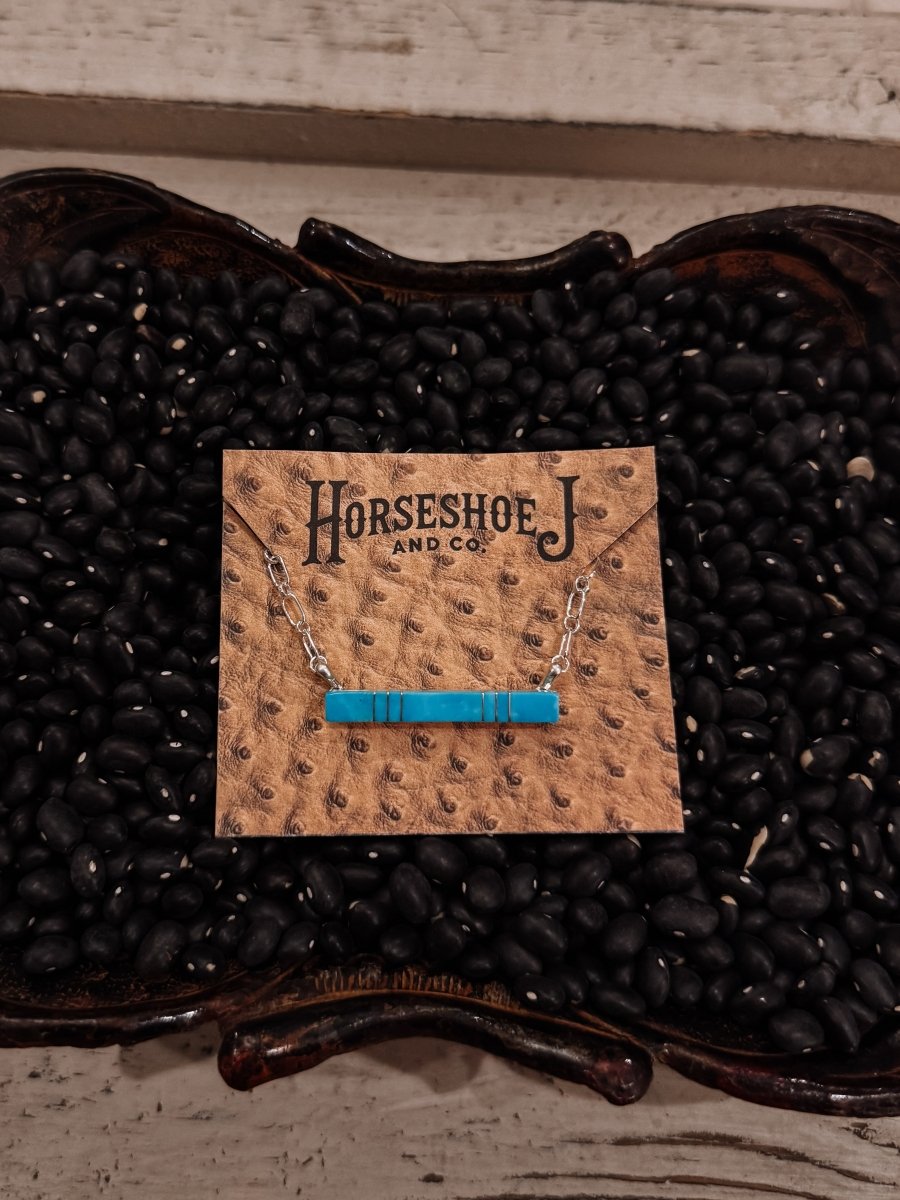 Train of Love Turquoise Bar Necklace