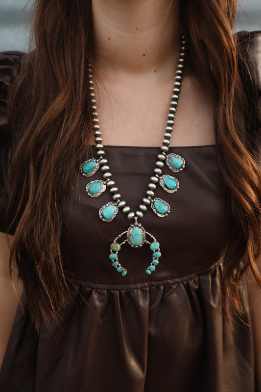 Two Stories Wide Turquoise Squash Blossom