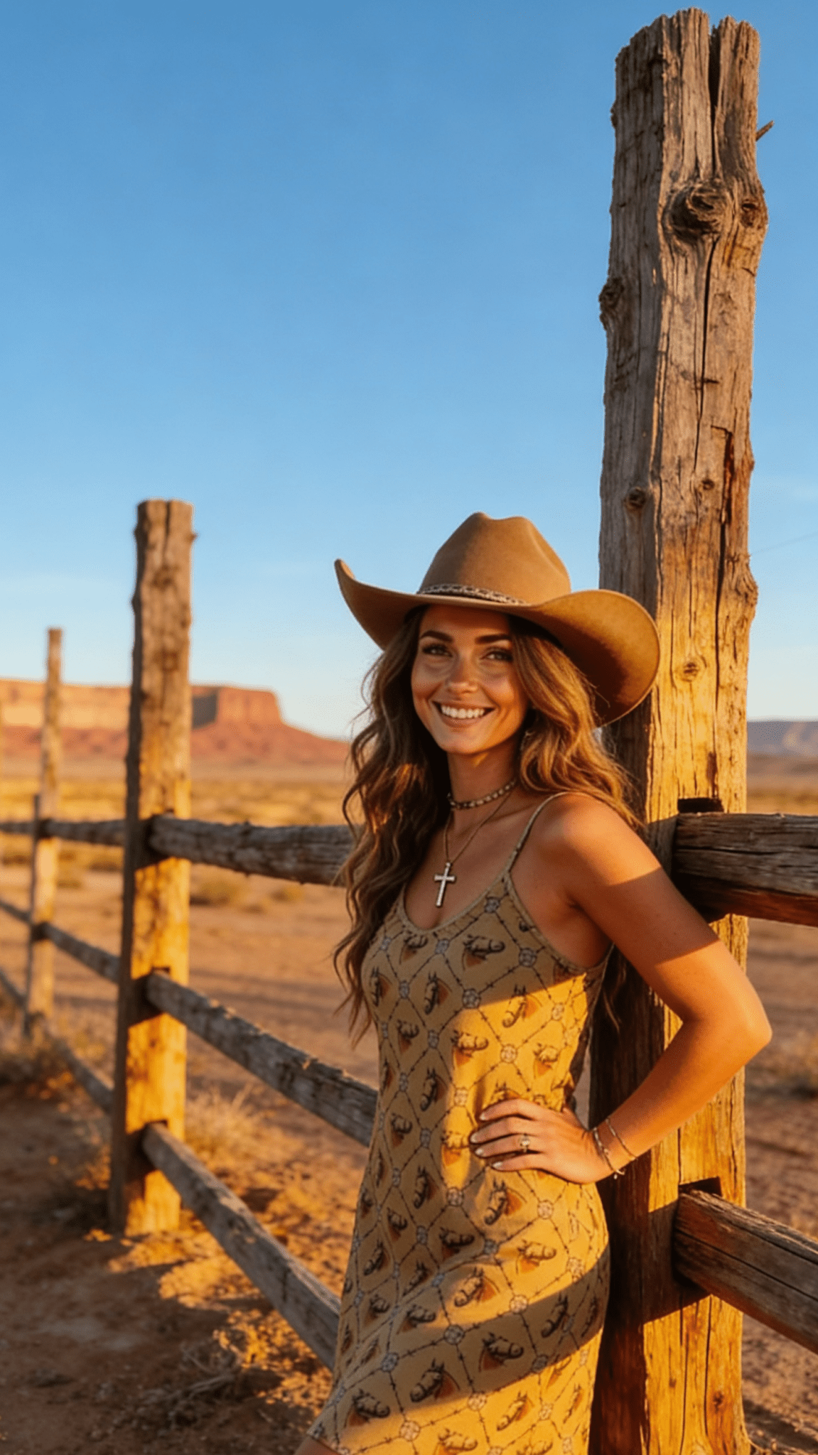 Wild West Horse Print Tank Dress – Tan Western Spaghetti Strap