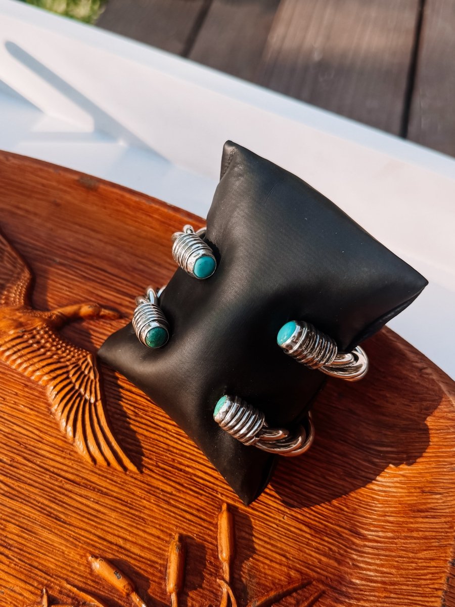 Wylie Turquoise Cable Cuff Bracelet (Large)